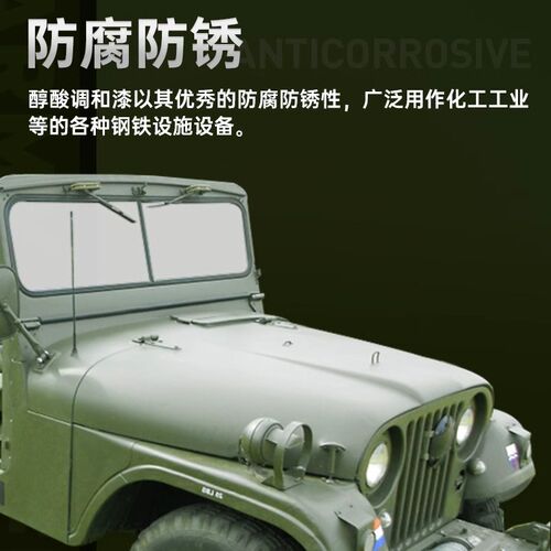 GY06军车绿醇酸调和漆军绿色金属漆防锈漆磁漆防腐油漆货车漆防水 - 图0