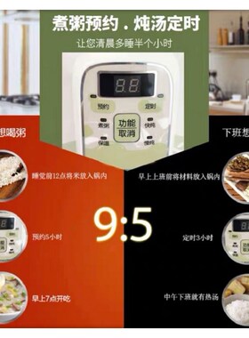 天际智能电炖锅1-8人 全自动煮粥煲汤焖炖陶瓷炖锅2-3-4-5L煮粥宝