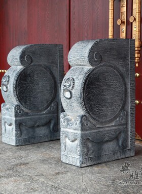 中国风仿古典石镇宅家用门当户对年年有鱼石雕门墩抱鼓石门口摆件