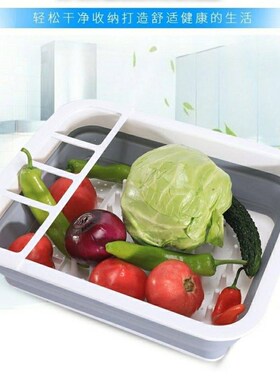 可折叠碗筷沥水碗架塑料厨房折叠沥水篮带水槽沥水收纳杯盘架工厂