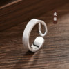 Bracelet Master Half Window Pure Silver 9999 Pure Silver Ring for Women Simple, Versatile, Fashionable and High-end Gift Geometric Silver Ring