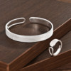 Bracelet Master Half Window Pure Silver 9999 Pure Silver Ring for Women Simple, Versatile, Fashionable and High-end Gift Geometric Silver Ring