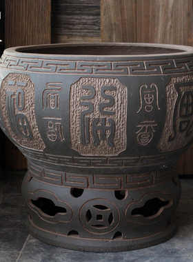 精品陶瓷大缸土陶缸特大庭院水缸招财缸鱼缸睡莲盆大号雕刻