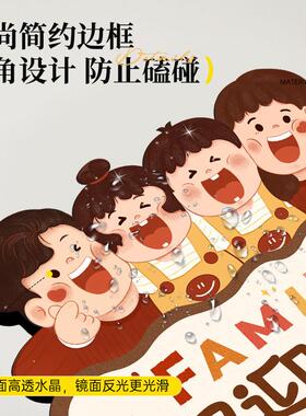 一家三口摆件欢迎回家入户门玄关鞋柜装饰品摆台家居客厅桌面摆画