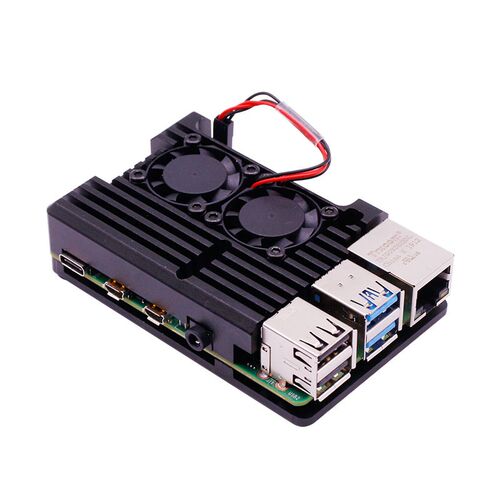 raspberry pi 4 树莓派4代4B 双风扇金属外壳 铝合金外壳散热保护 - 图3