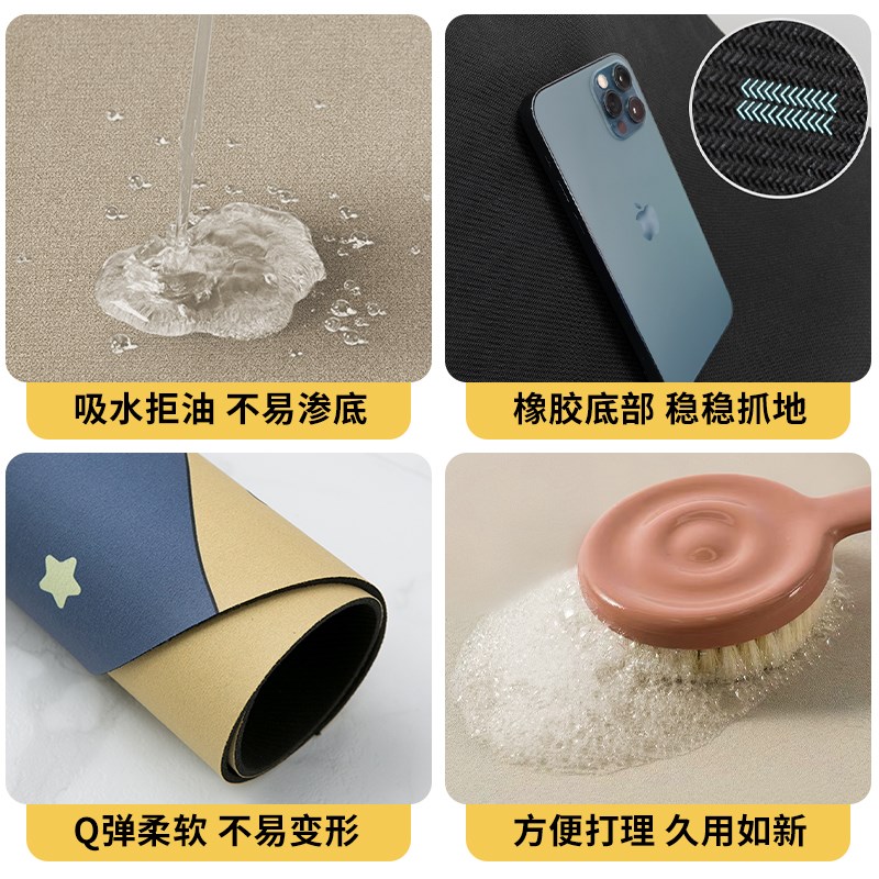 Kitchen floor mat non-slip and anti-oil diatom mud carpet 2025 new special foot pad absorbent mat wipeable no wash and stain resistant