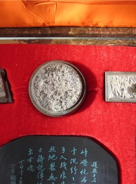精品燕子石化石砚台笔筒镇尺房邮摆件文包四宝学生收藏工艺品礼品
