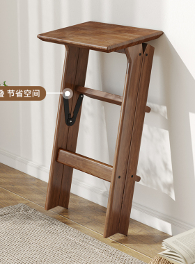 北欧折叠家用梯子多功能梯凳实木三步梯两用登高换鞋凳爬梯子家具