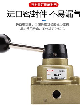 手动阀手转阀气缸开关换向阀人控气阀HV-02/03/04三位四通气控阀