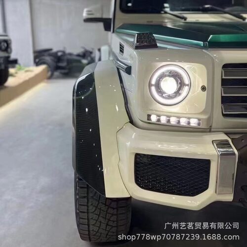 奔驰G级W463G350 G500 G55 G63G65老改新几何LED熏黑暗夜大灯总成 - 图1