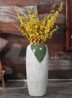 复古中式插花瓶景德镇陶瓷客厅院子落地陶罐桌面摆件粗陶花盆水养