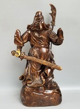 大号铜武c财神关帝圣君关公关羽关二爷家居铜器摆件
