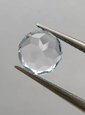实验室培育浅海蓝宝圆形5mm 首饰镶嵌配石耐高温宝石蜡镶diy
