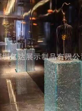 亚克力展示盒彩色透明板方柱圆柱置物架陈列装饰中岛台收纳盒