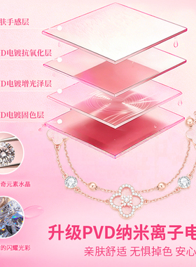 芭比施华洛世奇四叶草玫瑰金手链