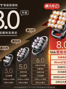 VTT新品十六头筋膜枪大功率多头按摩枪充电款8头筋膜枪礼品筋膜抢