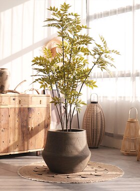 土陶大花盆复古粗陶古朴自然怀旧侘寂风设计装饰摆件民宿景观造景