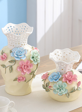 陶瓷花瓶花器花插客厅现代家居摆件工艺品婚庆饰品台面电视柜餐桌