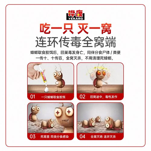 晔康杀蟑胶饵蟑螂药家用非无毒全窝端强效灭蟑螂呋虫胺官方旗舰店 - 图0