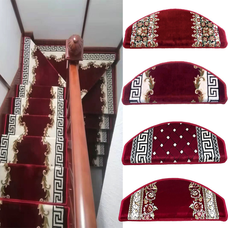 Jiachi villa household solid wood stair carpet glue-free self-adhesive anti-slip indoor step mat stepped full floor customization