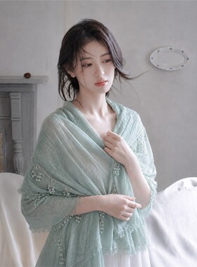 绿色披肩女外搭夏薄款配