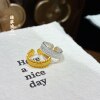 999 silver pure gold ring for women