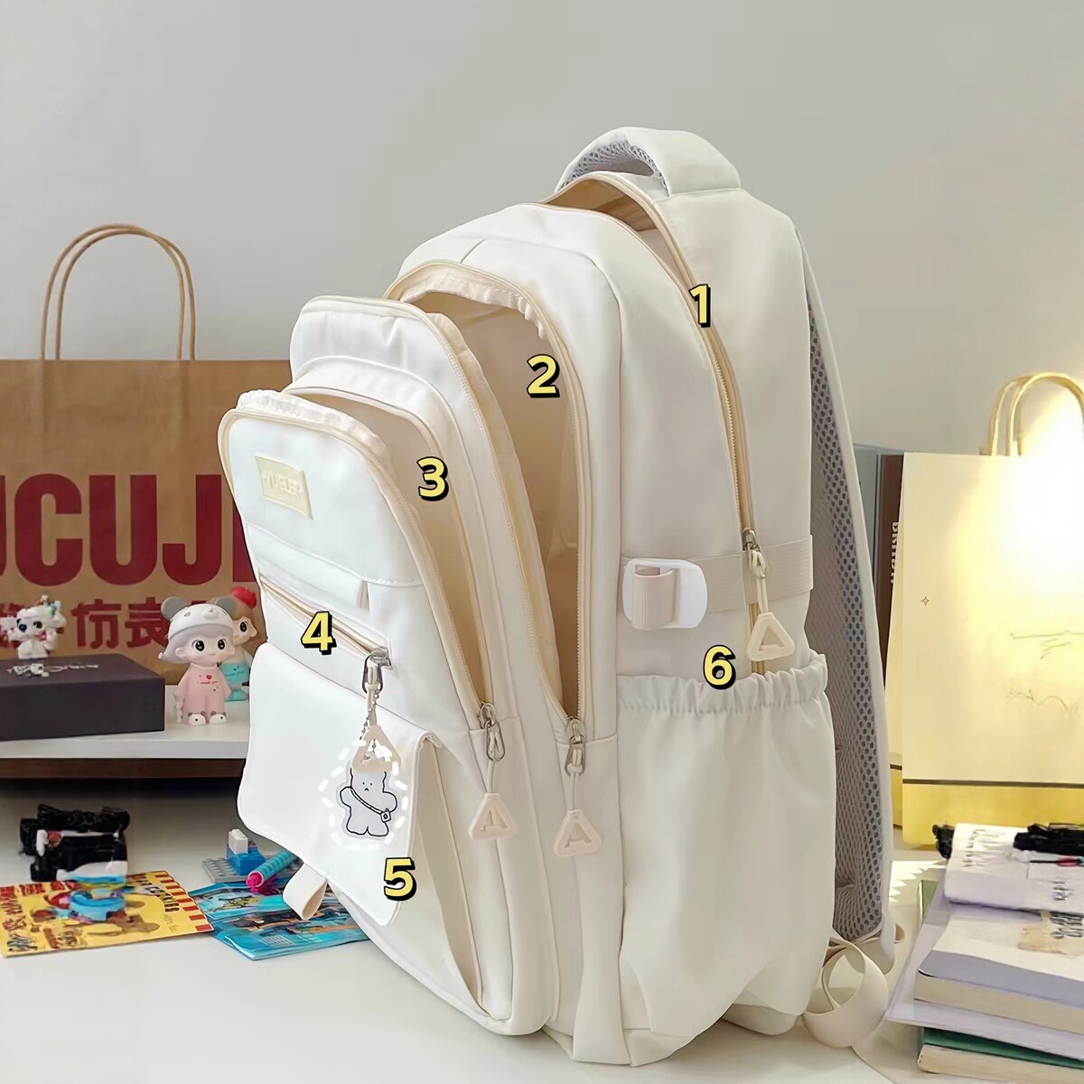 日本GP大容量高颜值日系初中书包女高中大学生ins小众双肩包简约