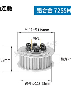 免键式胀紧套同步带轮HTLK72S5M250-F15 ECC25-S5M250-72-F-d15
