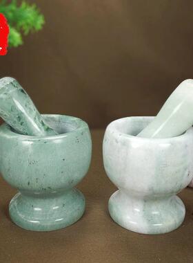 天然大理石石头捣蒜器石臼家用蒜泥器大蒜蒜蓉压蒜器捣碎罐蒜臼子
