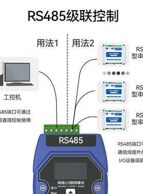 以太网I/O联网模块模拟开关量采集ModBus协议多路继电器RS485端口