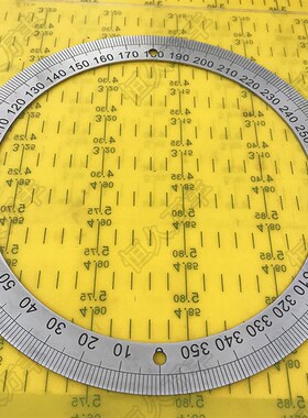顺时针刻度盘360度圆盘机械配件角度测量尺定位恒久万丰250x200x1