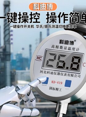 温度计工业用数显温度计测温仪探针式温度计测温高温温度计工业用