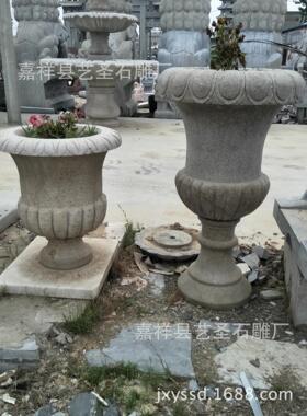 厂家直销石雕花盆仿古青石石雕鱼缸花盆绣石花盆艺术花盆