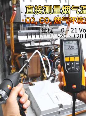 德图testo310锅炉烟气分析仪 燃烧效率检测仪烟温烟气CO/O2测试仪