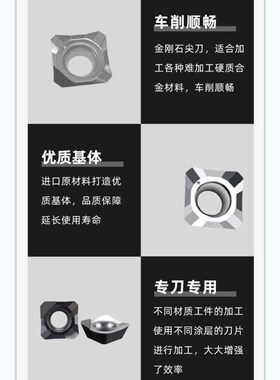 SEHT1204  PCD/CBN 宝石/金刚石刀片 氮化硼刀粒 高光 高硬度切削