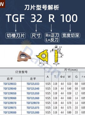卡簧槽刀片TGF32R100 150 200立装浅槽刀片不锈钢数控内割刀片