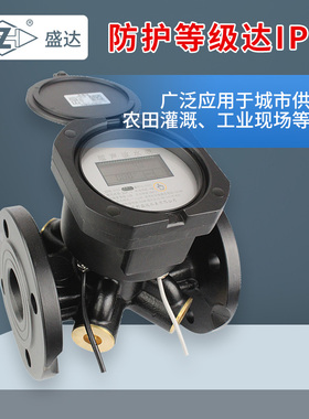 盛达SD超声波水表智能远传抄表数显水表工业流量计液体管道大口径