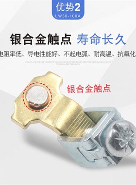 LW30-100A加长杆负载断路开关配电柜互锁开门断电导轨万能转换380