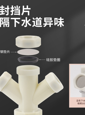 厨房洗菜盆卫生间台盆50管下水道墙排45度90度防臭排水管三通接头