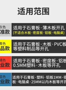 木工开孔器钻头套装打孔扩孔沉孔神器手电转钻木板专用工具大全