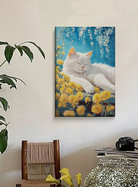 故园外的猫双倍UV立体无框帆布画