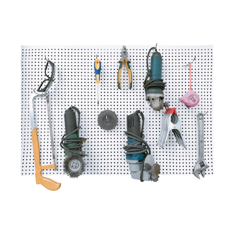 Hole board shelf tool wall hardware display rack wall-mounted multi-functional round hole hanging board hook material organizing shelf