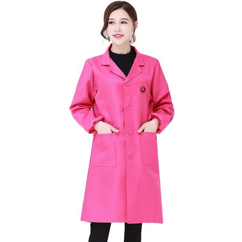 防脏防水罩衣女中长款工作服外套围裙家用干活做家务防尘耐磨大褂 - 图3