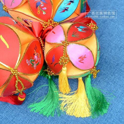 大绣球广西 纯手工刺绣壮绣 少数民族定情信物结婚用品礼品15公分 - 图2