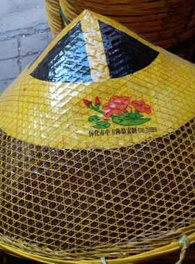 全手工竹编湘西斗笠湖南怀化棕丝斗笠钓鱼帽帽舞蹈遮阳防雨竹制品