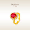 De Share Lilac Jewelry Gold Ring Women's Pure Gold 999 Ring Inlaid Ring Crimson Rising Sun Original
