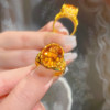 De Share lilac jewelry gold ring women's pure gold 999 ring inlaid ring Nes original high-end
