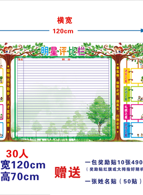 班级评比栏个人班级之星积分表墙贴小学生教室红花光荣榜文化布置