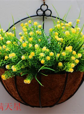 欧式墙壁挂花篮套装仿真花挂壁花卉挂墙壁花篮挂篮假花装饰花艺