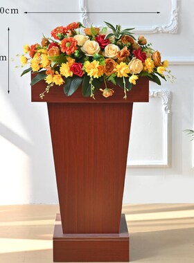 会议桌摆花发言台演讲台花仿真花公司前台摆件签约桌花迎宾签到花